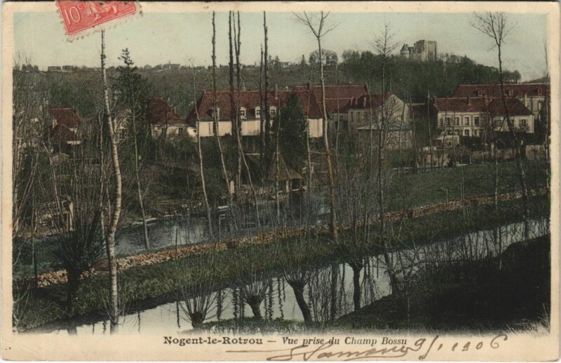 Carte postale ancienne Nogent-le-Rotrou Vue prise du Champ Bossu France à Nogent-le-Rotrou