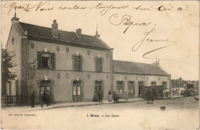 Carte postale ancienne Brou La Gare France