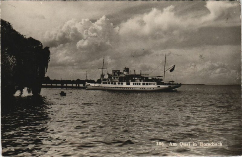 Carte postale ancienne Bodensee - Ship - Am Quai in Rorschach Ships