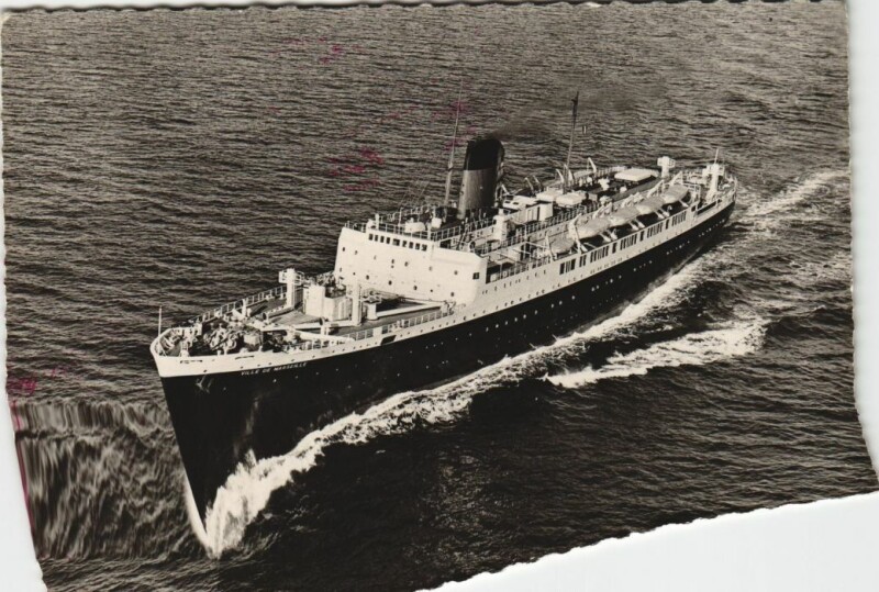Carte postale ancienne Ville de Marseille - Cie. Generale Transatlantique Ships