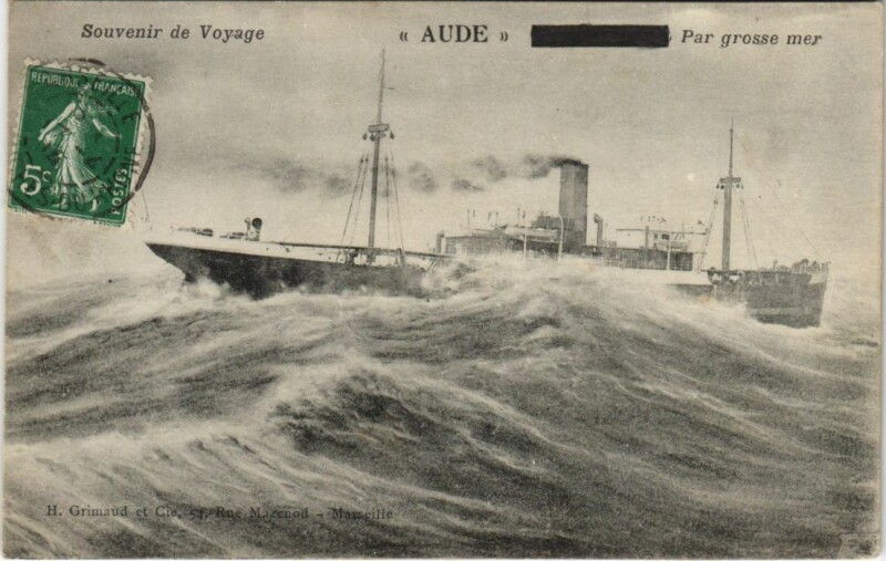 Carte postale ancienne Aude par Grosse Mer Ships