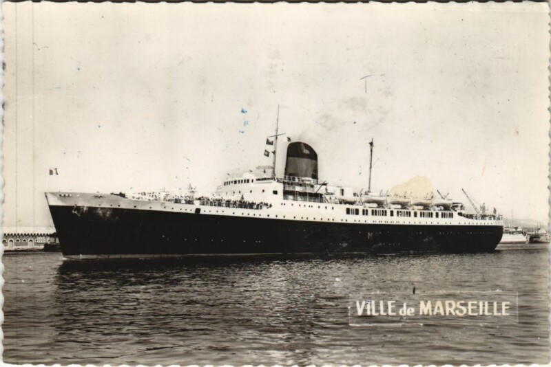 Carte postale ancienne Ville de Marseille - Cie. Generale Transatlantique Ships