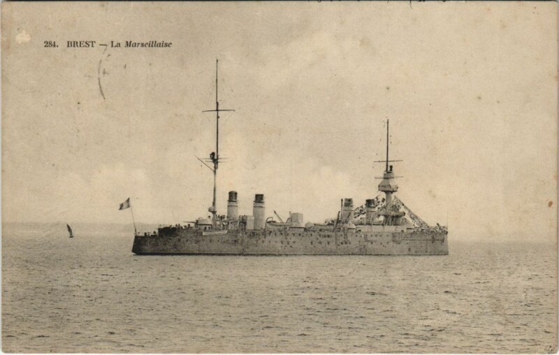 Carte postale ancienne Warship - La Marseillaise - Brest Ships
