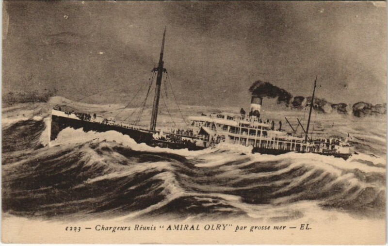 Carte postale ancienne Amiral Orly - Chargeurs Reunis Ships