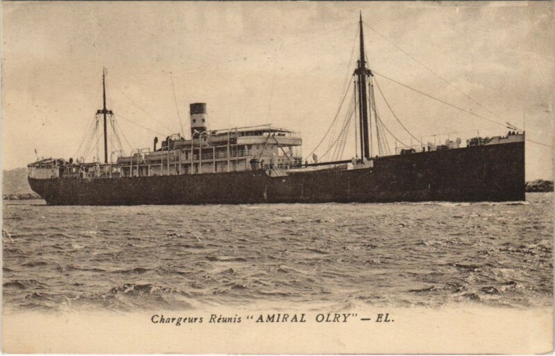 Carte postale ancienne Amiral Orly - Chargeurs Reunis Ships