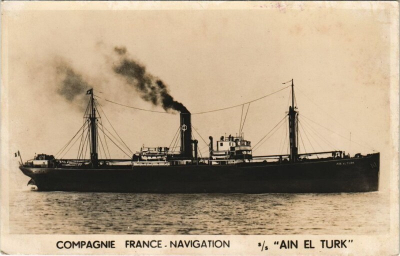 Carte postale ancienne Ain El Turk - Compagnie France-Navigation Ships