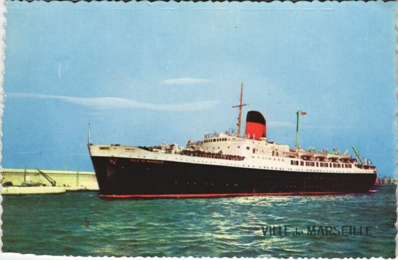 Carte postale ancienne Ville de Marseille - Cie Gle Transatlantique Ships