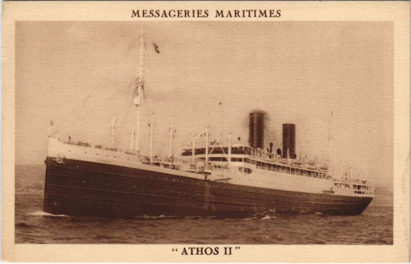 Carte postale ancienne Athos Ii - Messageries Maritimes Ships