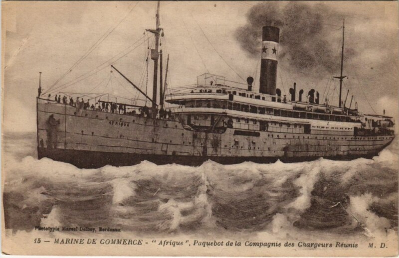 Carte postale ancienne Afrique - Chargeurs Reunis Ships