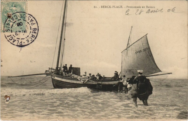 Carte postale ancienne Berck-Plage - Promenade en Bateau Ships