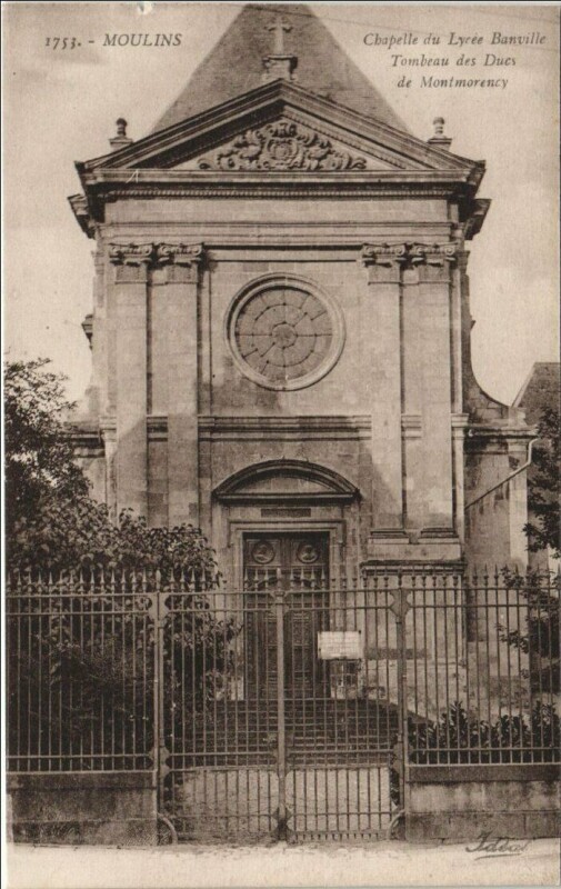 Carte postale ancienne Moulins Chapelle du Lycee, Tombeau du Ducs de Montmorency à Moulins