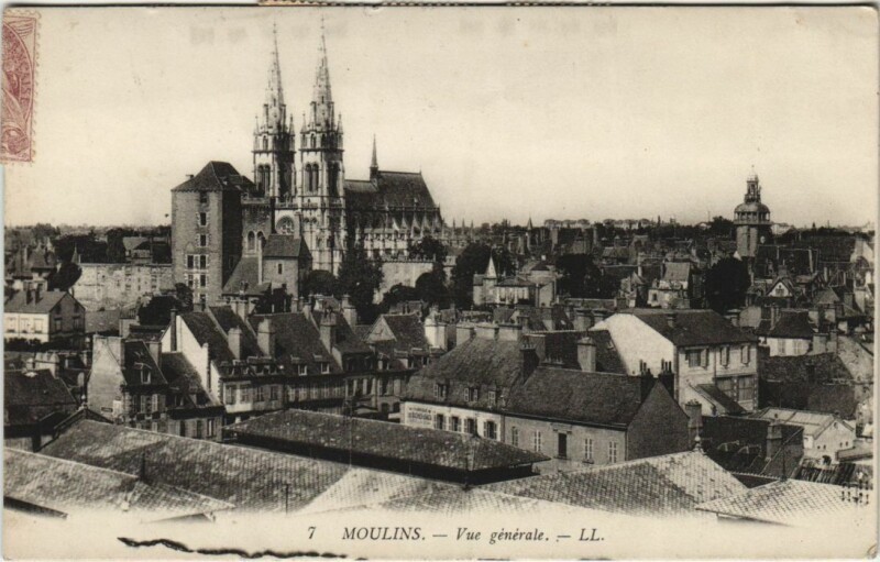 Carte postale ancienne Moulins vue generale à Moulins