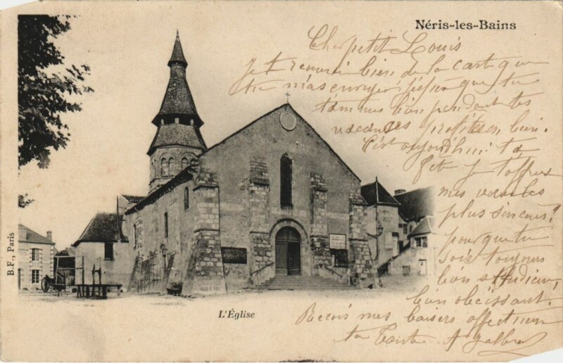 Carte postale ancienne Neris les Bains Eglise