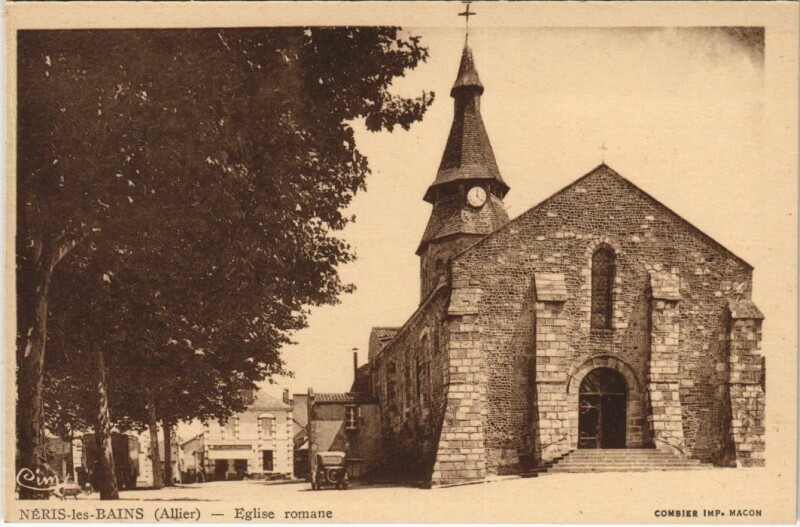 Carte postale ancienne Neris les Bains Eglise romane
