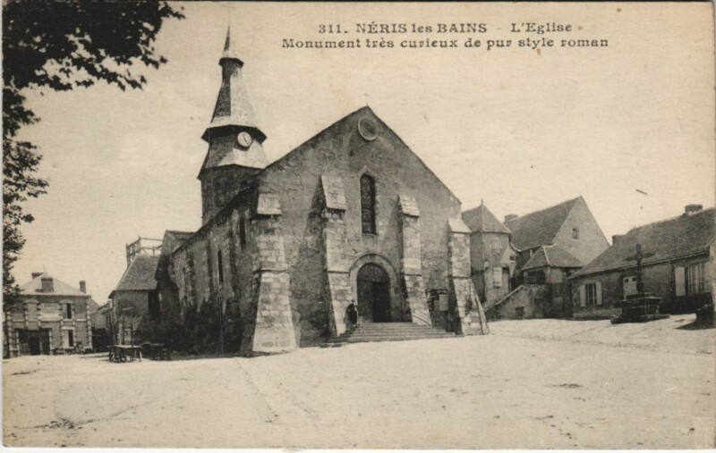 Carte postale ancienne Neris les Bains Eglise