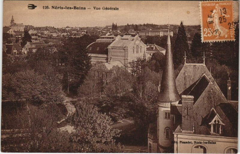 Carte postale ancienne Neris les Bains vue generale