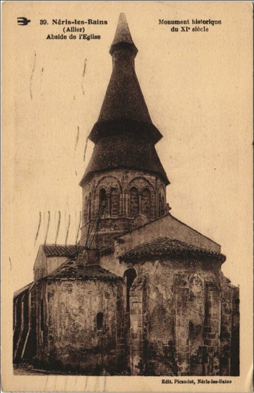 Carte postale ancienne Neris les Bains Abside de l'Eglise