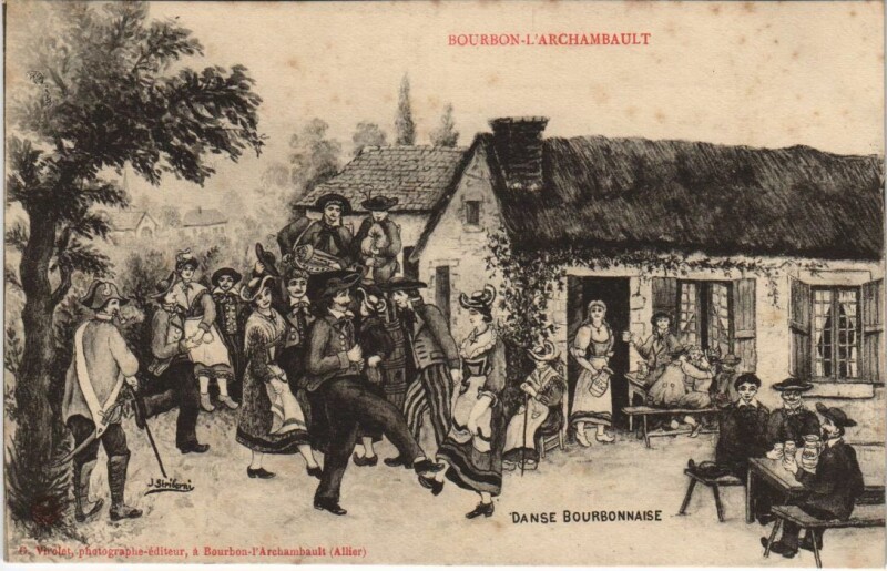 Carte postale ancienne Bourbon-l'Archambault Danse Bourbonnaise à Bourbon-l'Archambault
