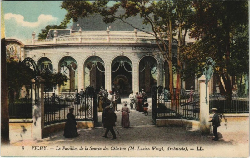 Carte postale ancienne Vichy Pavillon de la Source des Celestins à Vichy