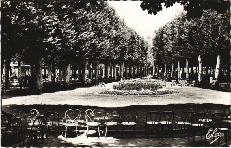 Carte postale ancienne Vichy Les Allees ombargees dans les Parcs des Sources à Vichy