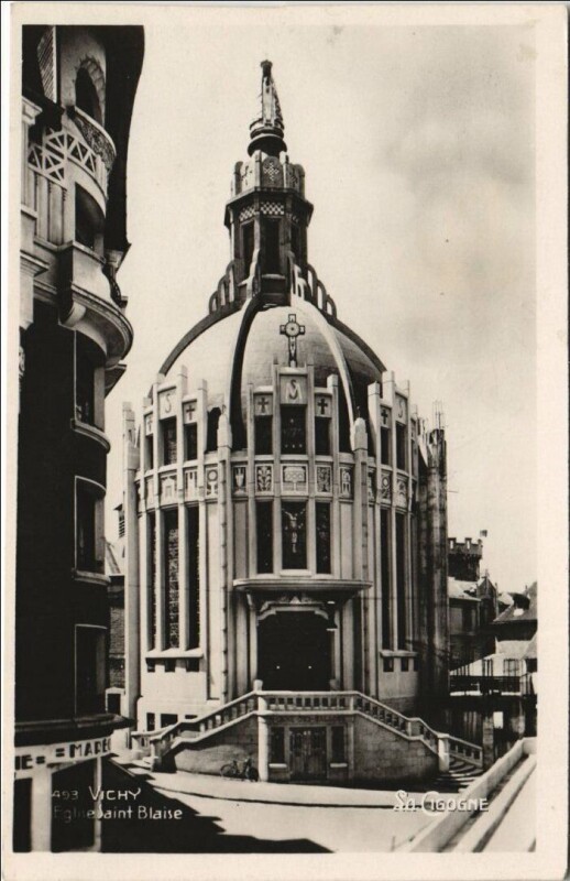 Carte postale ancienne Vichy Eglise Saint-Blaise à Vichy