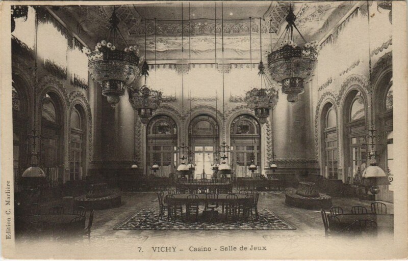 Carte postale ancienne Vichy Casino, Salle de Jeux à Vichy