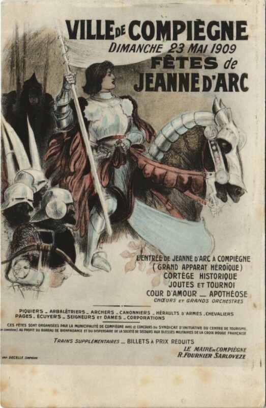 Carte postale ancienne Compiegne Fetes de Jeanne d'Arc - 1909