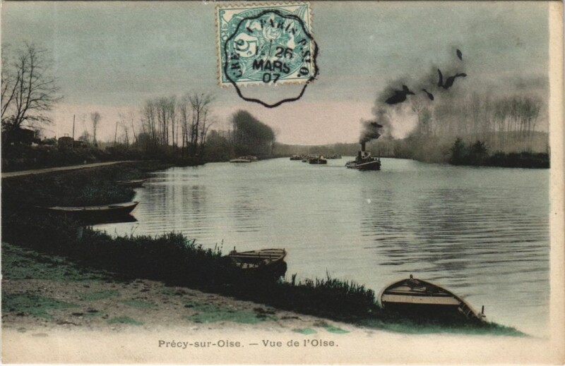 Carte postale ancienne Precy-sur-Oise Vue de l'Oise