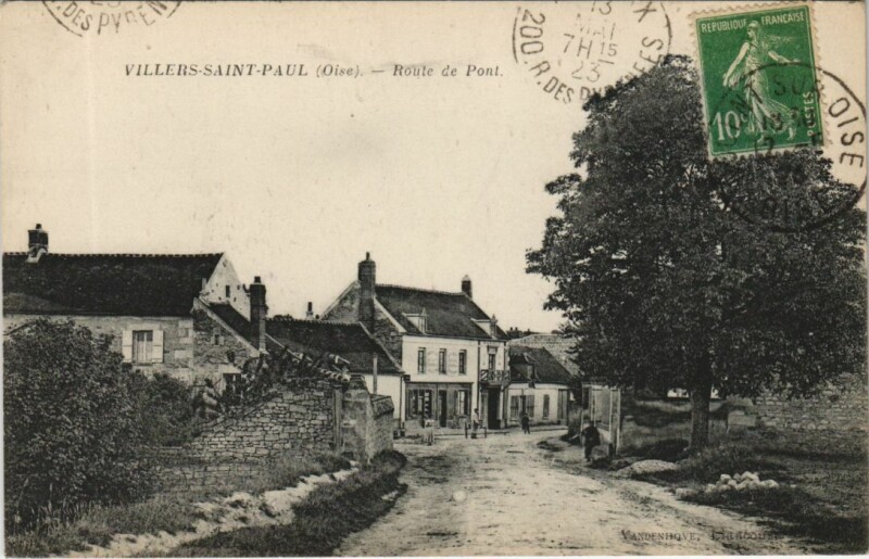 Carte postale ancienne Villers-Saint-Paul Route de Pont à Saint-Paul