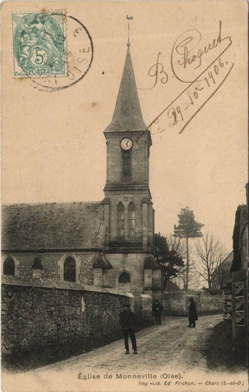 Carte postale ancienne Monneville Eglise à Monneville