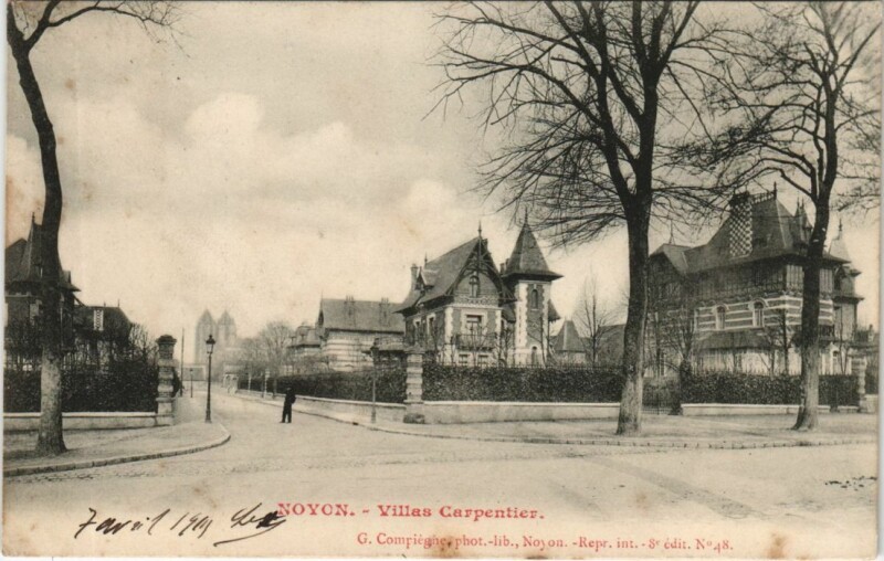 Carte postale ancienne Noyon Villas Carpentier à Noyon