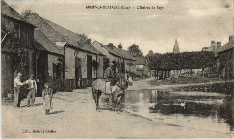 Carte postale ancienne Auchy-la-Montagne L'Entree du Pays à Auchy-la-Montagne
