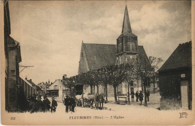 Carte postale ancienne Fleurines L'Eglise à Fleurines