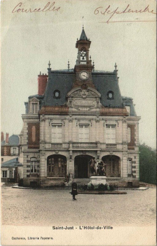 Carte postale ancienne Saint-Just-en-Chaussee L'Hotel de Ville à Ville
