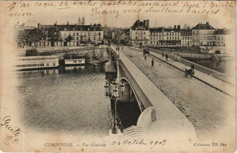 Carte postale ancienne Compiegne Vue Generale