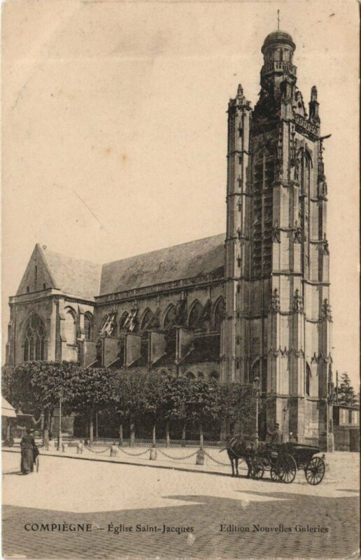 Carte postale ancienne Compiegne Eglise Saint-Jacques