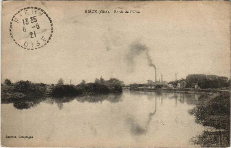Carte postale ancienne Rieux Bords de l'Oise à Rieux