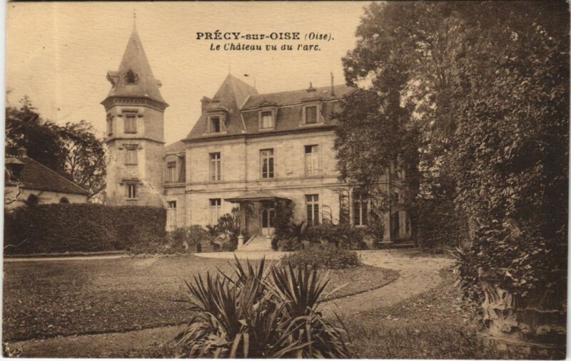 Carte postale ancienne Precy-sur-Oise Le Chateau vu du Parc