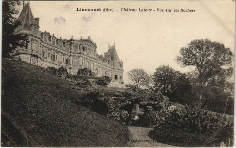 Carte postale ancienne Liancourt Chateau Latour - Vue sur les Rochers à Liancourt