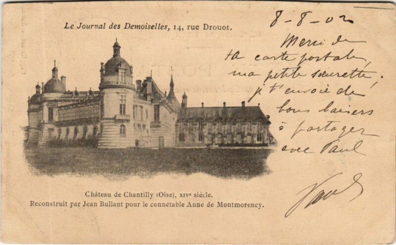 Carte postale ancienne Chantilly Chateau de Chantilly à Antilly