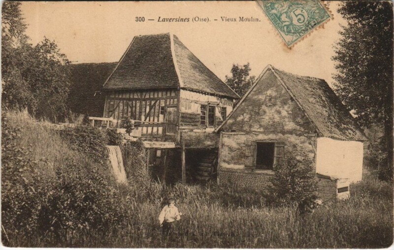 Carte postale ancienne Laversines Vieux Moulin à Laversines