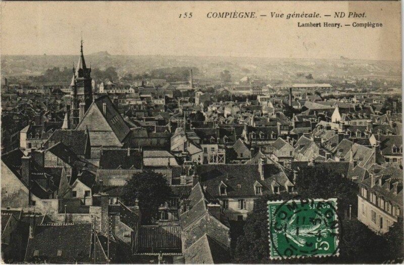 Carte postale ancienne Compiegne Vue Generale