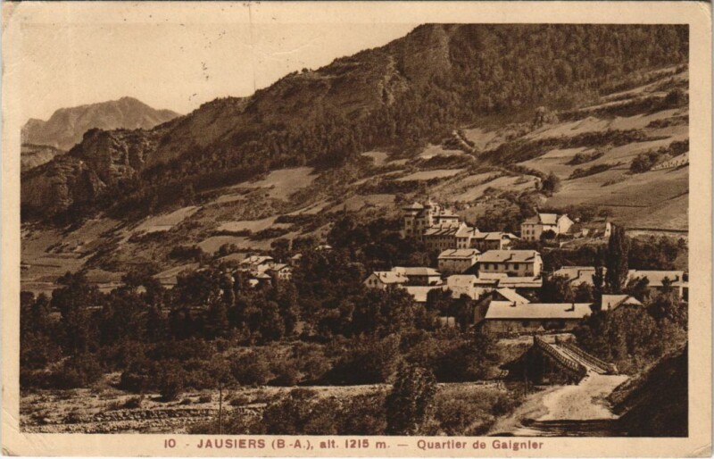 Carte postale ancienne Jausiers Quartier de Gaignier à Jausiers