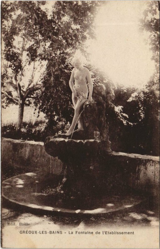 Carte postale ancienne Greoux-les-Bains La Fontaine de l'Etablissement