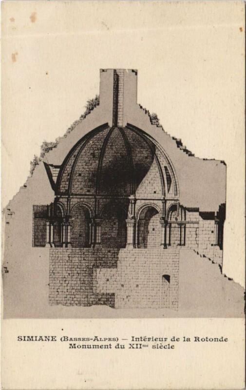Carte postale ancienne Simiane Interieur de la Rotonde