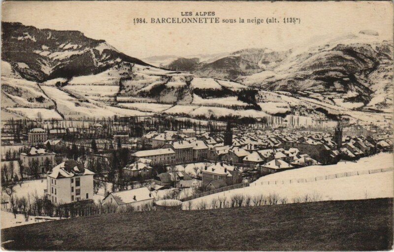 Carte postale ancienne Barcelonnette sous la Neige à Barcelonnette