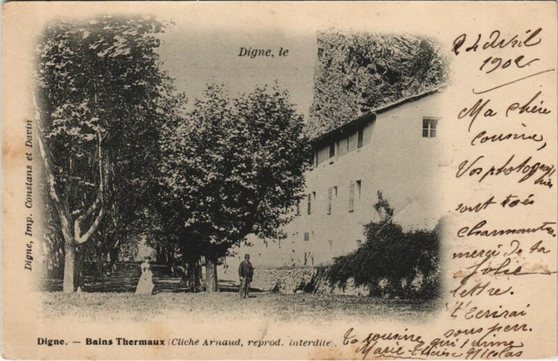 Carte postale ancienne Digne-les-Bains Bains Thermaux à Digne-les-Bains