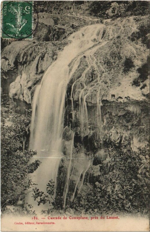 Carte postale ancienne Cascade de Costeplane pres du Lauzet à Auzet