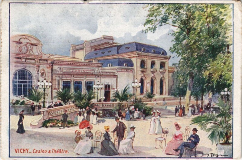 Carte postale ancienne Vichy Casino et Theatre à Vichy