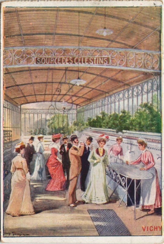 Carte postale ancienne Vichy Source des Celestins à Vichy